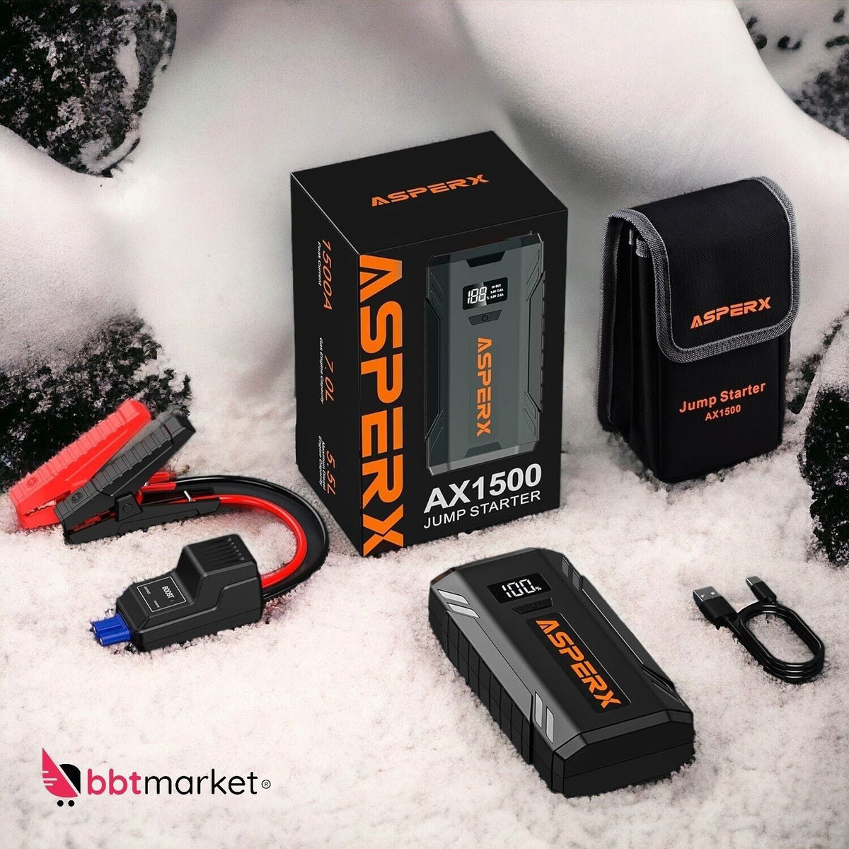 Auto Starthilfe Powerbank 2000A – 12V Booster mit LED, USB Powerbank & Sicherheitsfunktionen für Benzin- und Dieselfahrzeuge