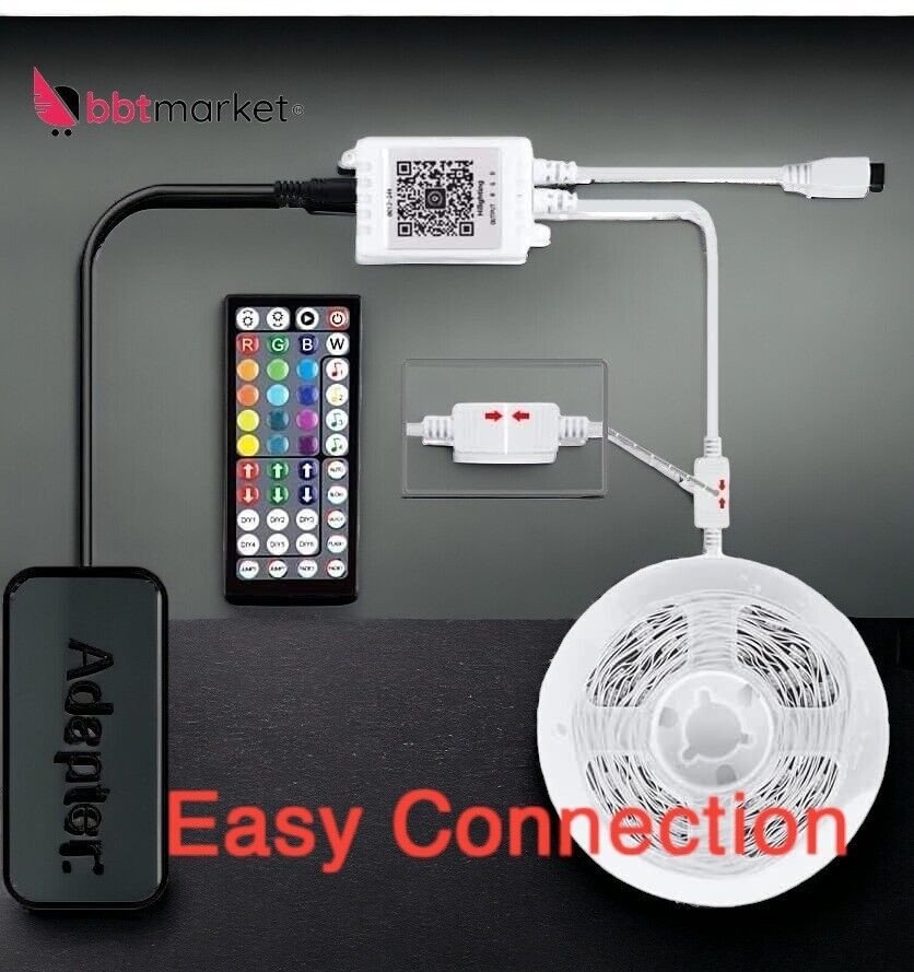 LED Strip 40m RGB – Bluetooth LED Streifen mit App & Fernbedienung, Musik Sync, 16 Mio. Farben, Timer