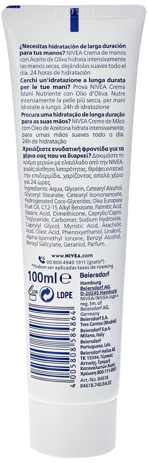 NIVEA Creme 100ml Universalpflege Feuchtigkeitscreme für alle Hauttypen