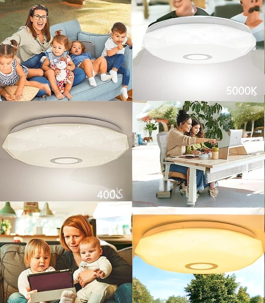 LED Deckenleuchte 24W RGB Dimmbar mit Fernbedienung – Deckenlampe 34 cm für Wohnzimmer, Schlafzimmer, Kinderzimmer und Küche