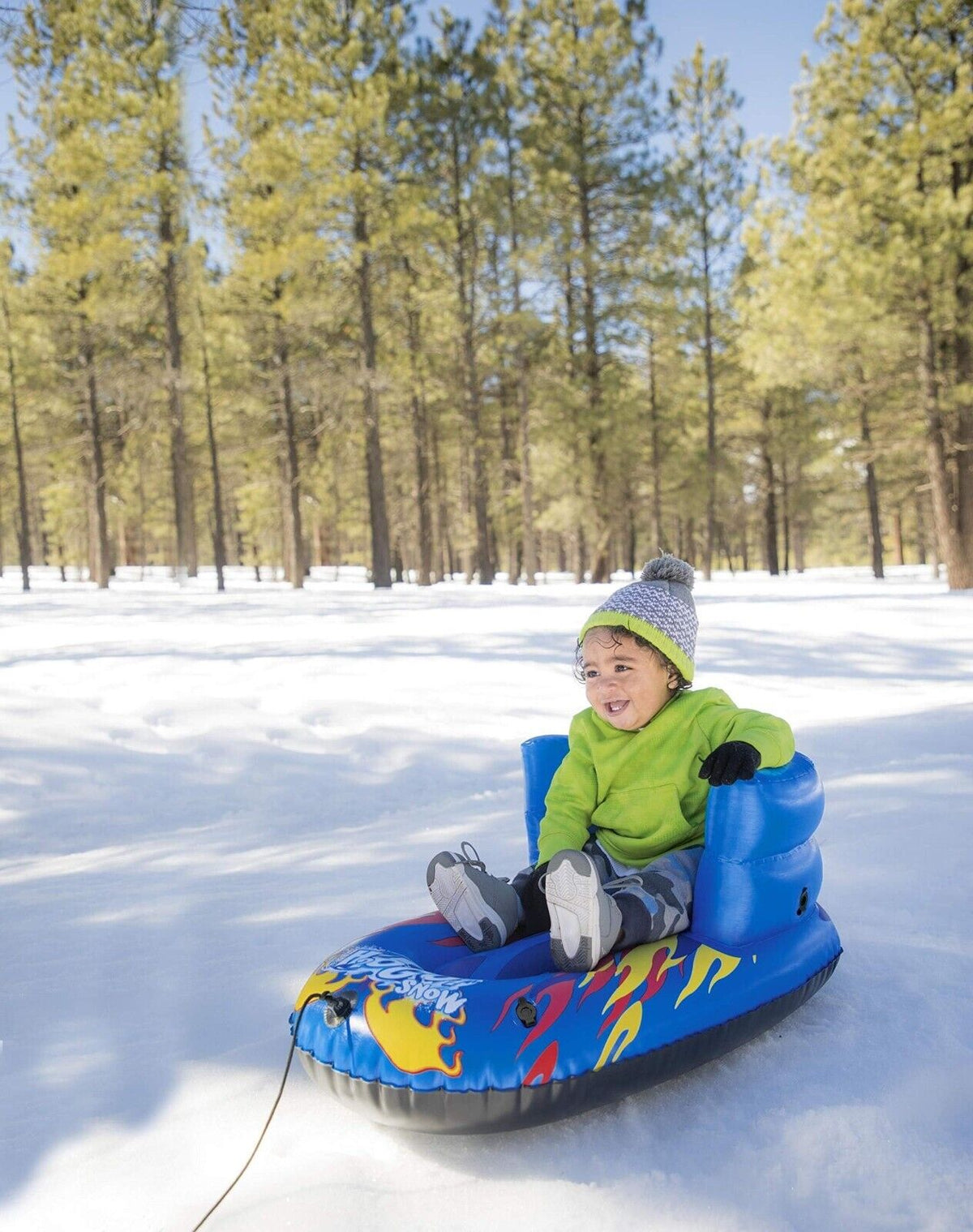 Bestway H2OGO Flurryz Kinderschlitten – Aufblasbarer Schneeschlitten mit Lehne für Kleinkinder