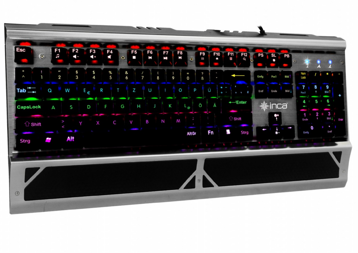 Gaming Tastatur mechanisch 104 Tasten LED Beleuchtung USB 1000Hz Anti-Ghosting