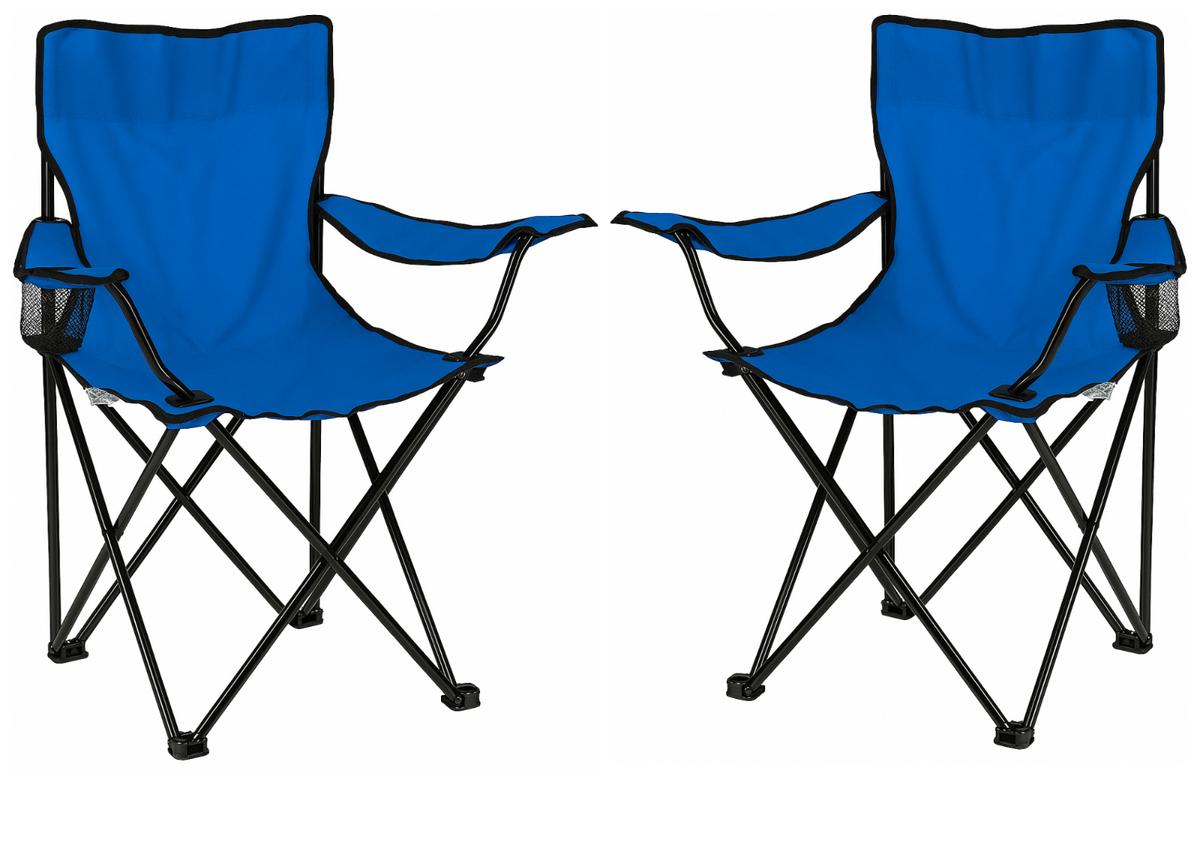 2x Faltstuhl Campingstuhl Anglerstuhl Grün mit Getränkehalter & Tragetasche