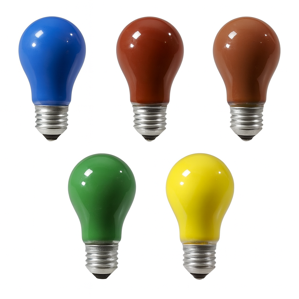 10x Bunte Glühbirnen Set 25W E27 Rot Gelb Grün Blau Orange Party Dimmbar