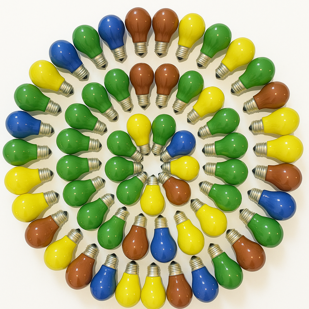 10x Bunte Glühbirnen Set 25W E27 Rot Gelb Grün Blau Orange Party Dimmbar