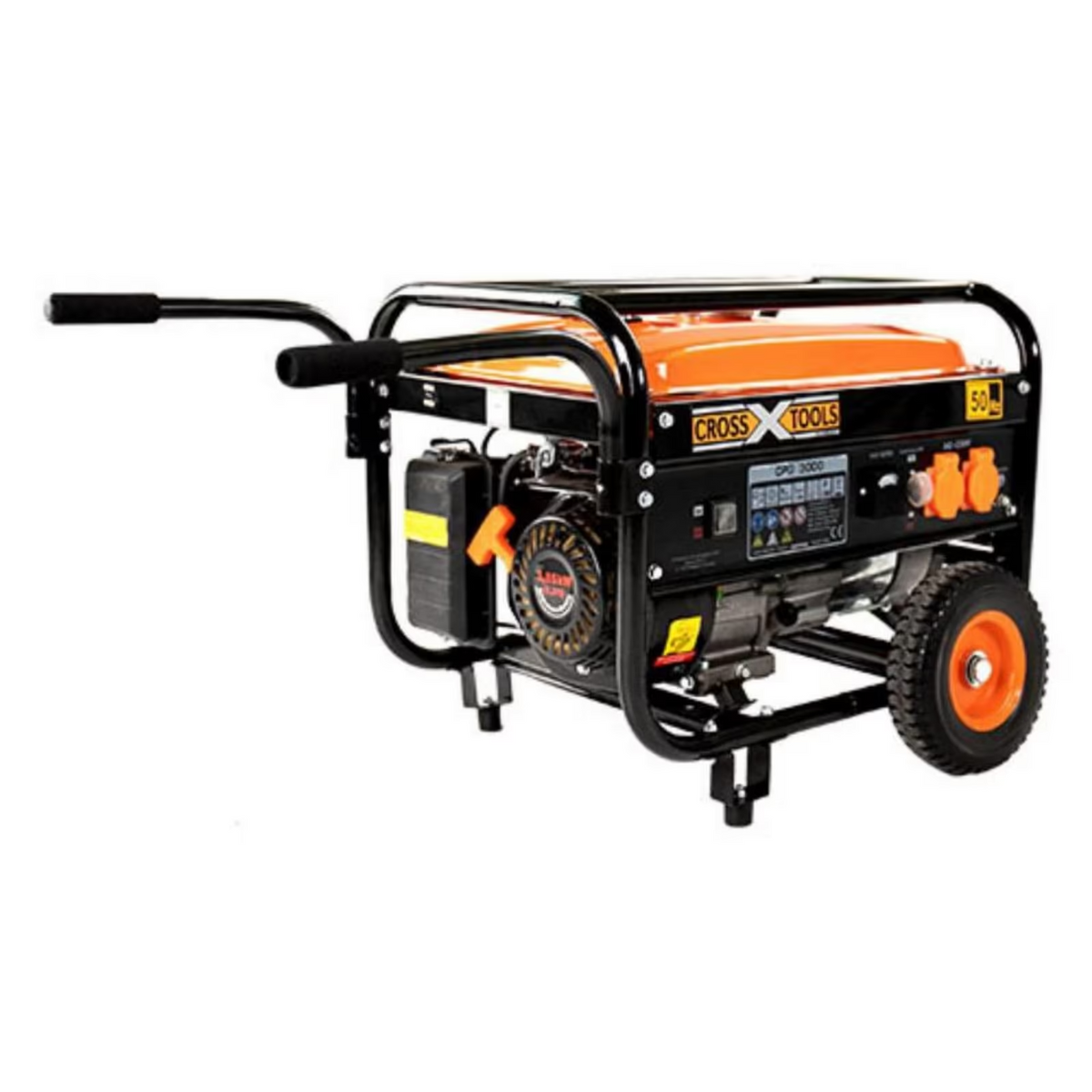 CROSS TOOLS Benzin-Stromerzeuger  Benzin Euro 5 AVR Mobil Fahrrahmen -  Generator 3000V Benzin