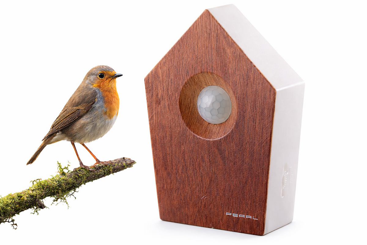 Vogelgesang Box mit Bewegungssensor 120 Sekunden – Naturgeräusche in Holzoptik