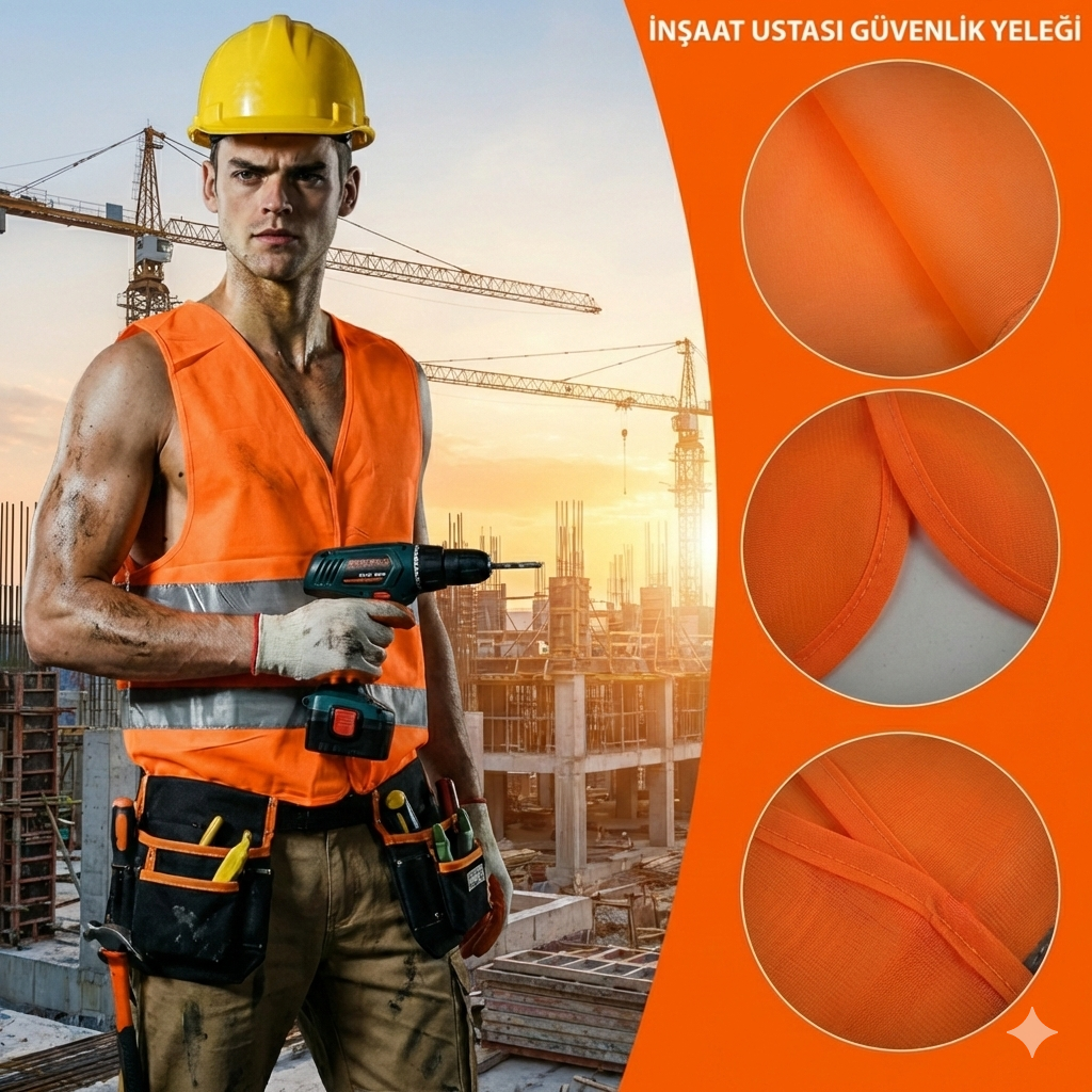 Warnweste Orange Größe L mit Tasche – 360° Reflektierend für Auto & Arbeit
