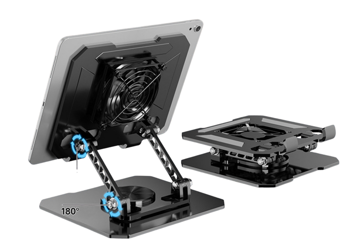 Tablet Ständer mit Lüfter 4–16 Zoll – 360° drehbarer Tablet Halter verstellbar