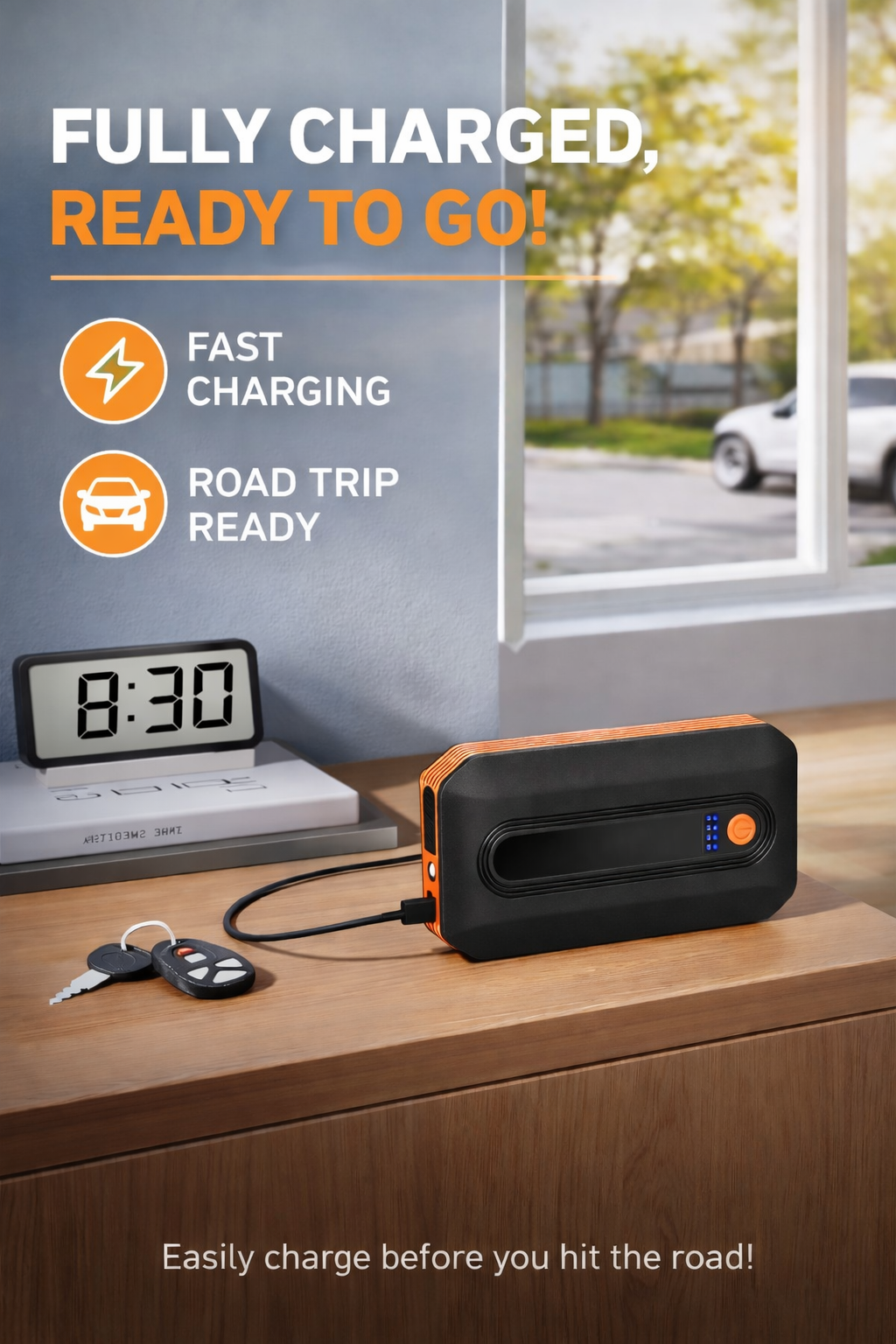 Auto Starthilfe Powerbank Jump Starter 12V 7L Benzin 5,5L Diesel LED Booster