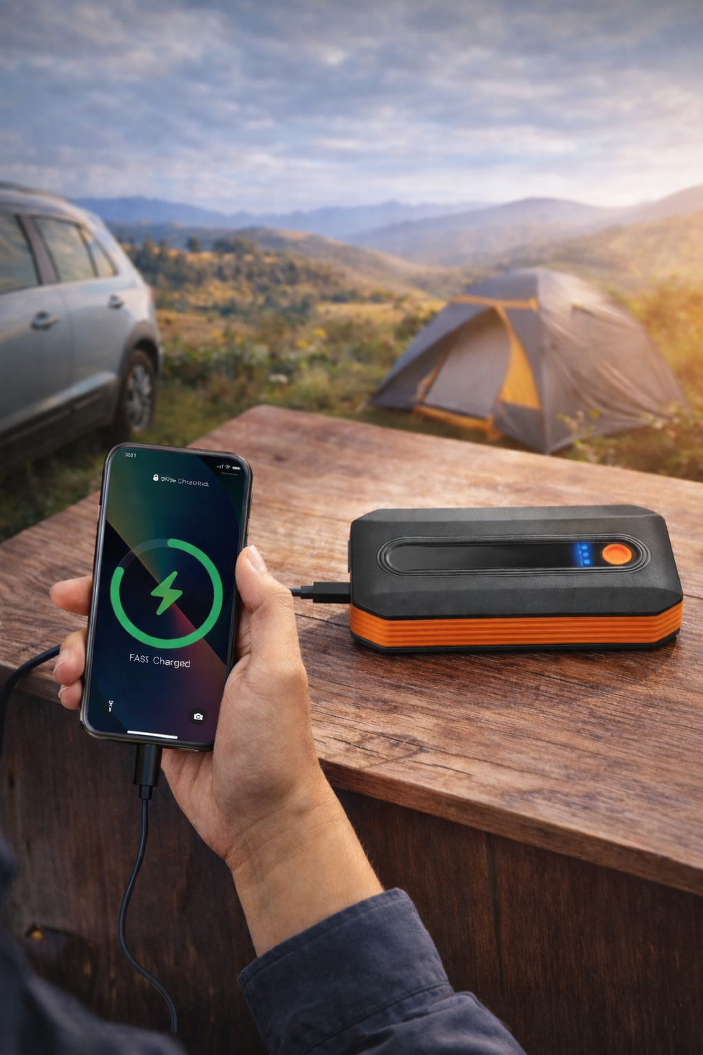 Auto Starthilfe Powerbank Jump Starter 12V 7L Benzin 5,5L Diesel LED Booster