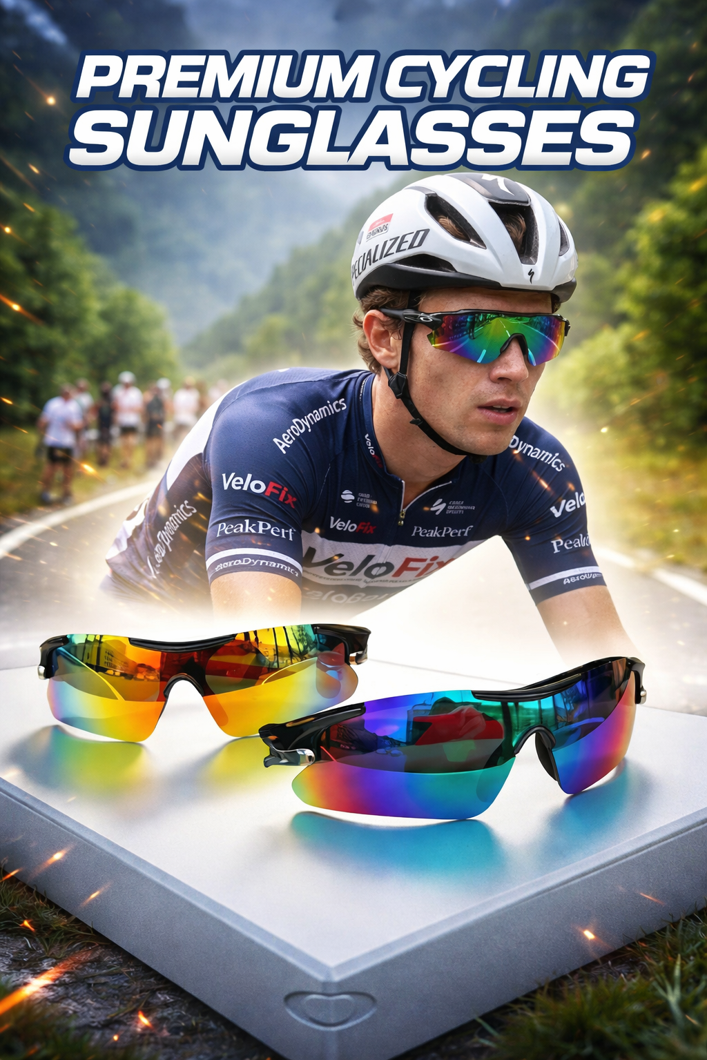 Sonnenbrille Sport polarisiert 2 Stück UV400 Herren Damen Fahrradbrille