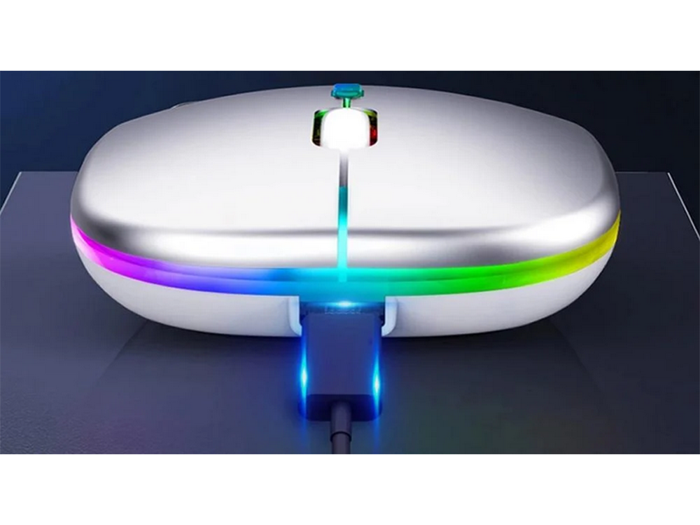 PC Maus Kabellos Bluetooth und Funk für Computer, MAC Aufladbare leise Maus LED