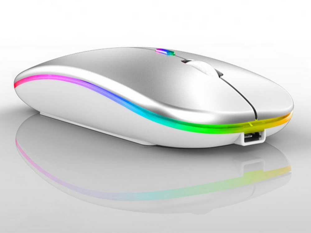 PC Maus Kabellos Bluetooth und Funk für Computer, MAC Aufladbare leise Maus LED