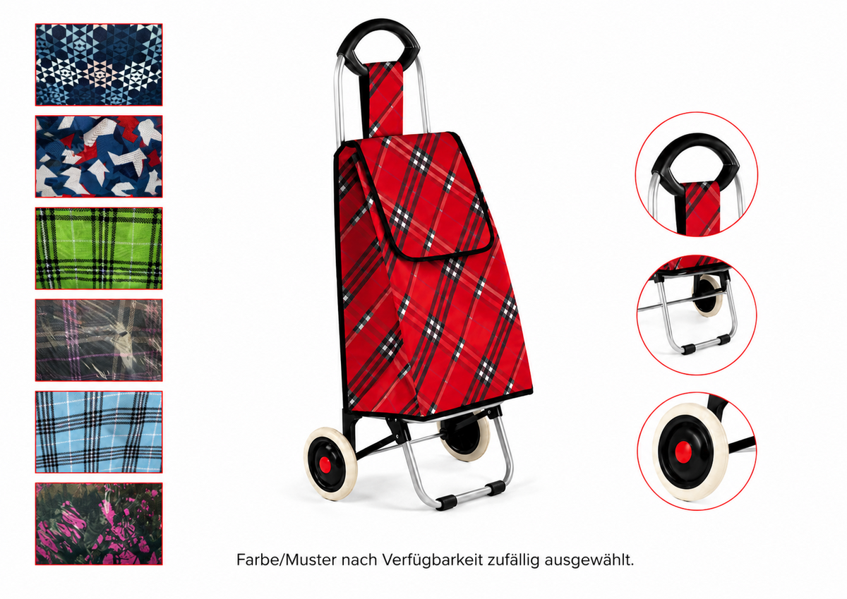 Einkaufstrolley faltbar 94cm Einkaufswagen Tasche auf Rädern