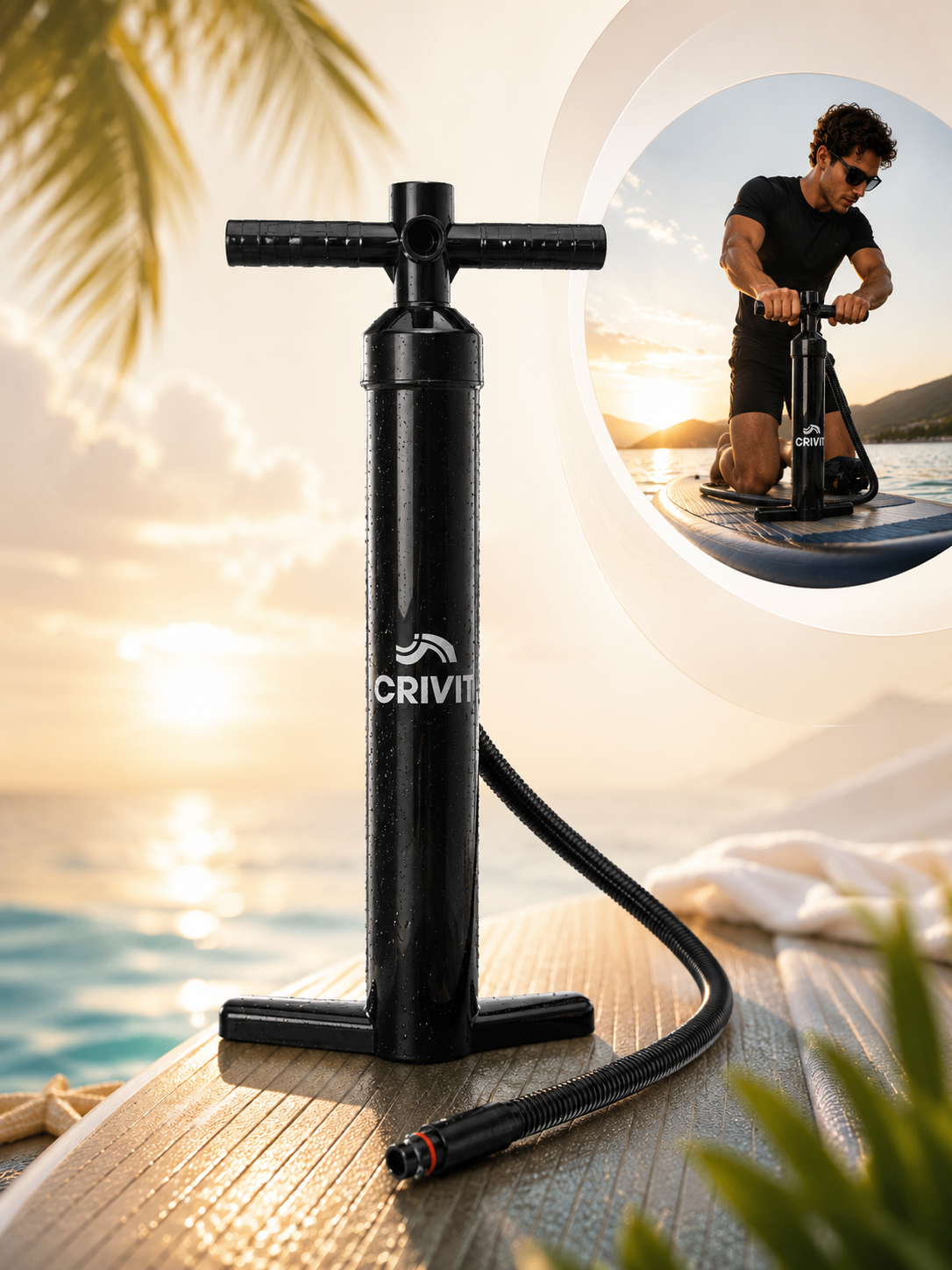 SUP Pumpe Doppelhub 26 PSI Hochdruckpumpe Aufblaspumpe mit Manometer