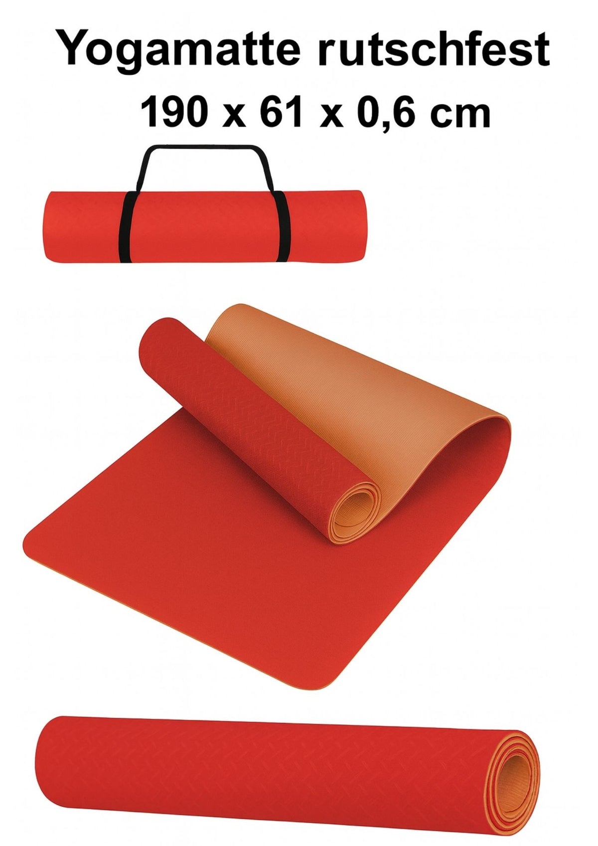 Rutschfeste Gymnastikmatte & Yogamatte aus TPE – Premium Sportmatte für Yoga, Pilates & Fitness (180–190 cm) verschiedene Modelle)