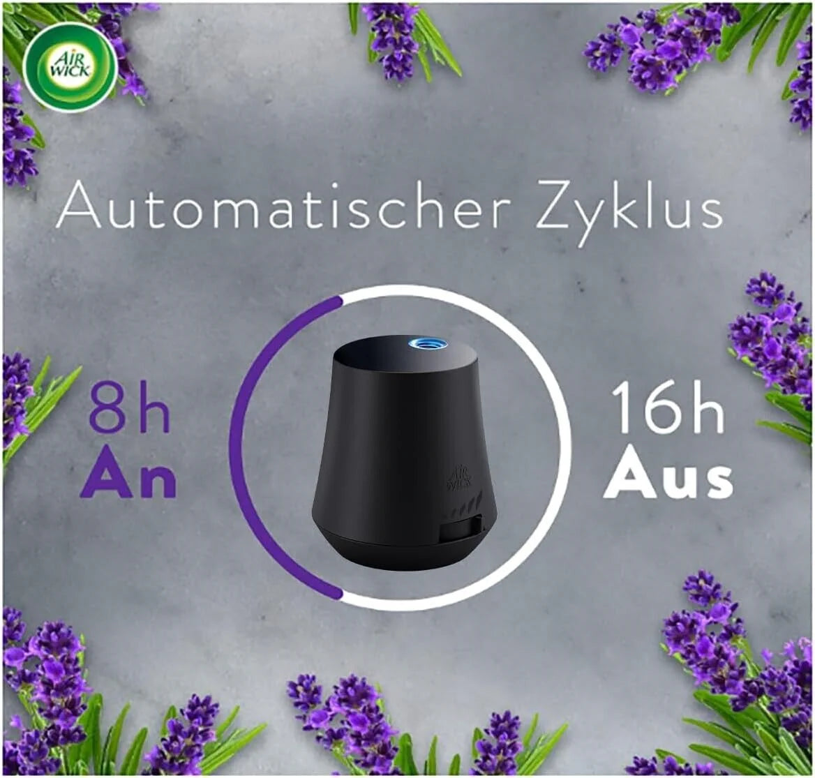 Air Wick Aroma-Öl Starter Set Lavendel – Diffuser mit 2 × 20 ml Duftöl-Nachfüllern