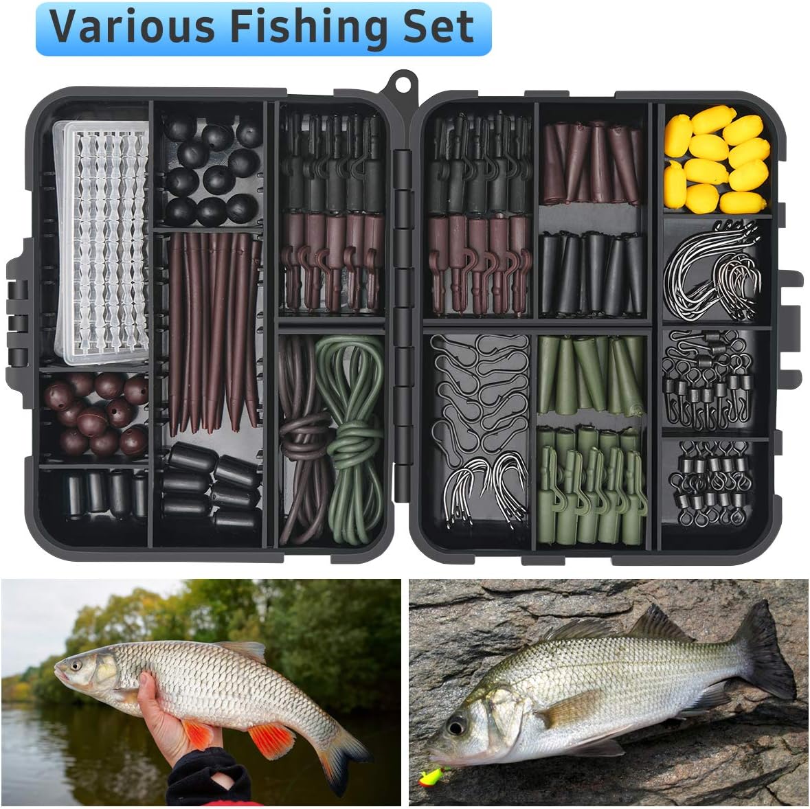 272-tlg Angelzubehör Set mit Box – Jig Haken, Sinker, Wirbel, Perlen & mehr

🎣🎣🎣