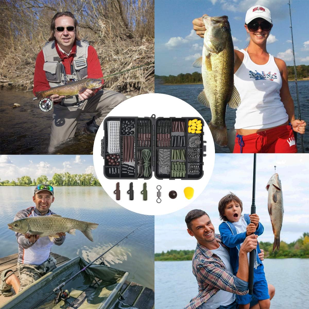 272-tlg Angelzubehör Set mit Box – Jig Haken, Sinker, Wirbel, Perlen & mehr

🎣🎣🎣