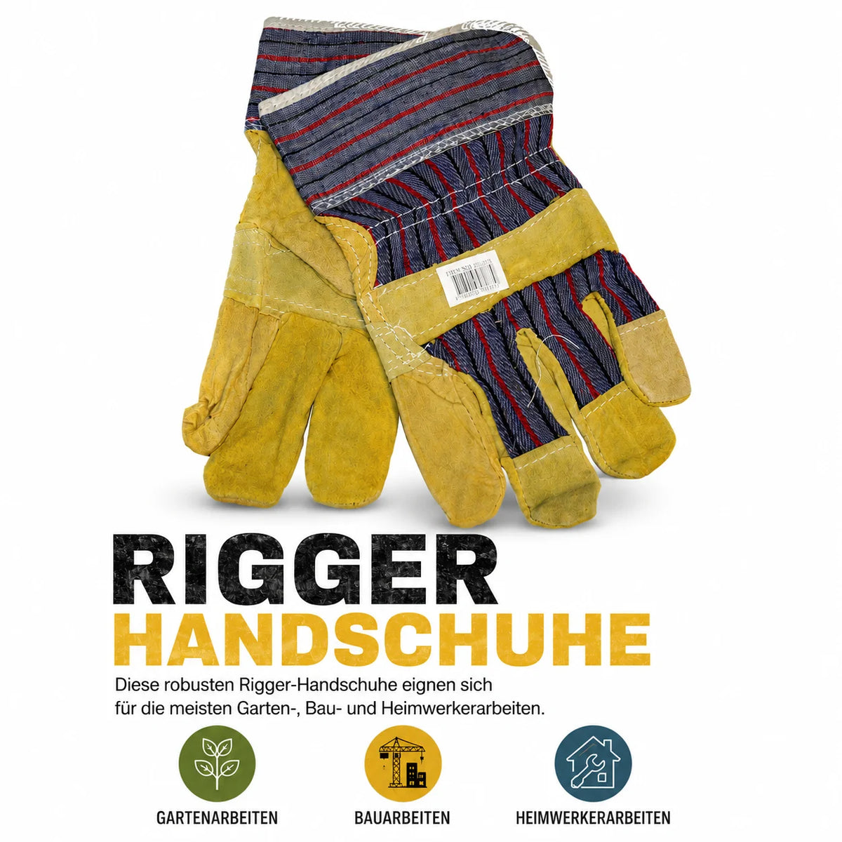 Arbeitshandschuhe Schweinsleder Rigger Handschuhe Garten Bau Universal