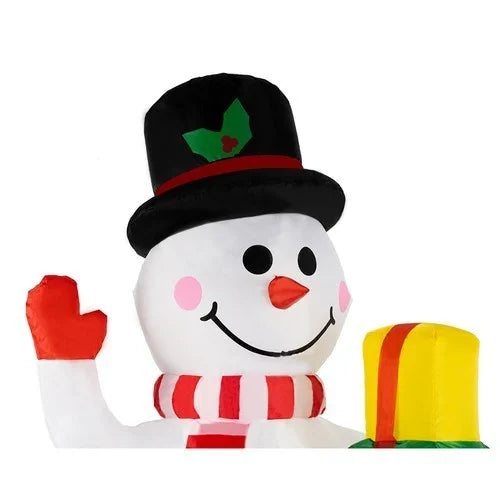 Zortiva aufblasbarer LED-Schneemann 155 cm – Weihnachtsdeko mit rotierendem Projektor, 8 Lichtmodi & IP44-Netzteil