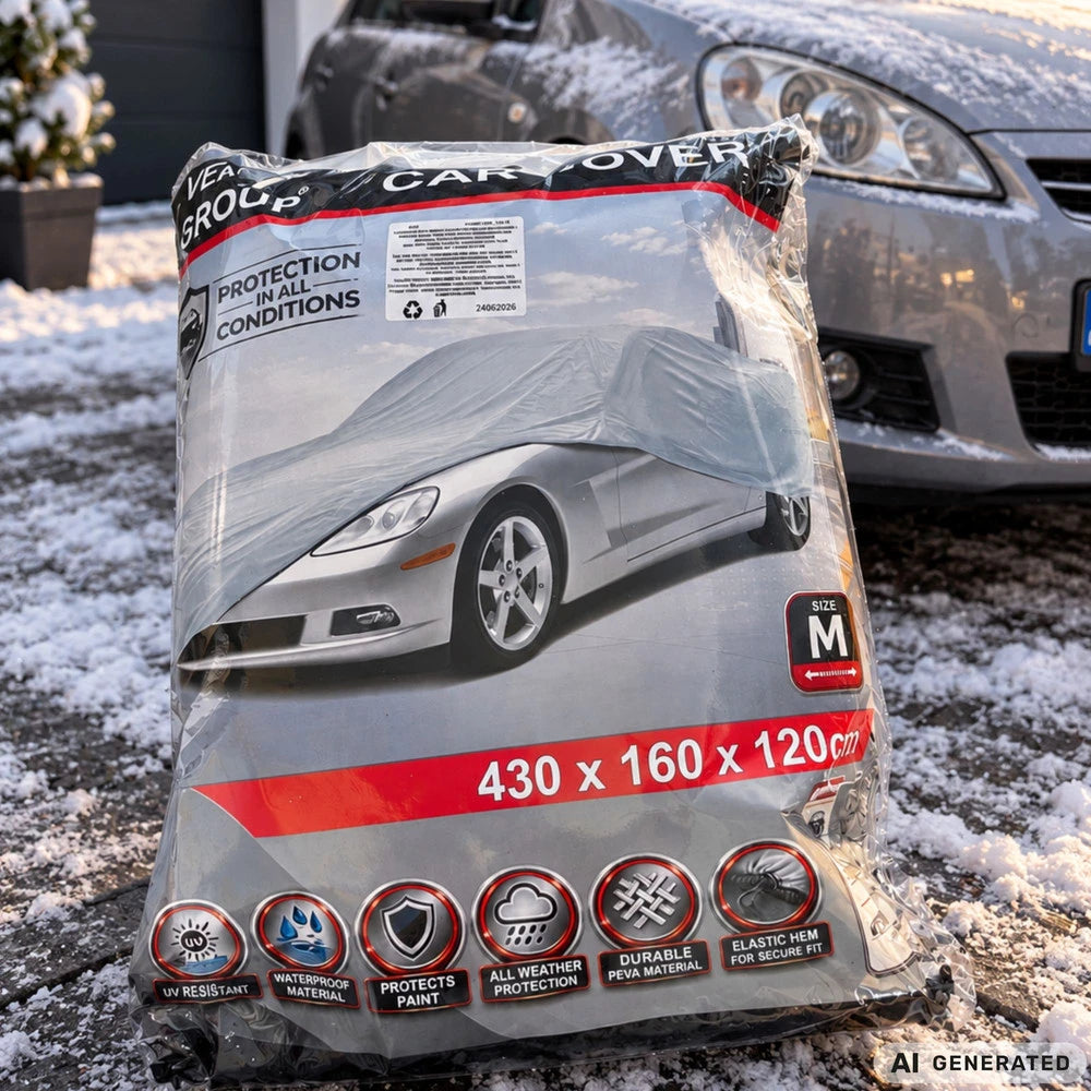 Autoabdeckung Größe M 430 x 160 x 120 cm – wasserdichte PEVA Ganzgarage mit UV-Schutz für Innen & Außen