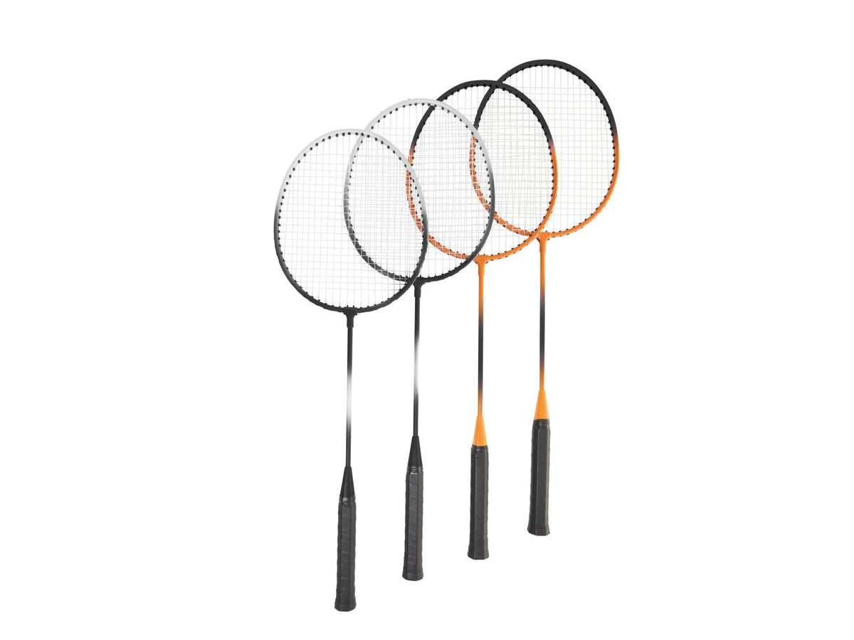 CRIVIT Badminton Set für 4 Personen inkl. Netz & Tasche – Outdoor Komplettset   k15badm