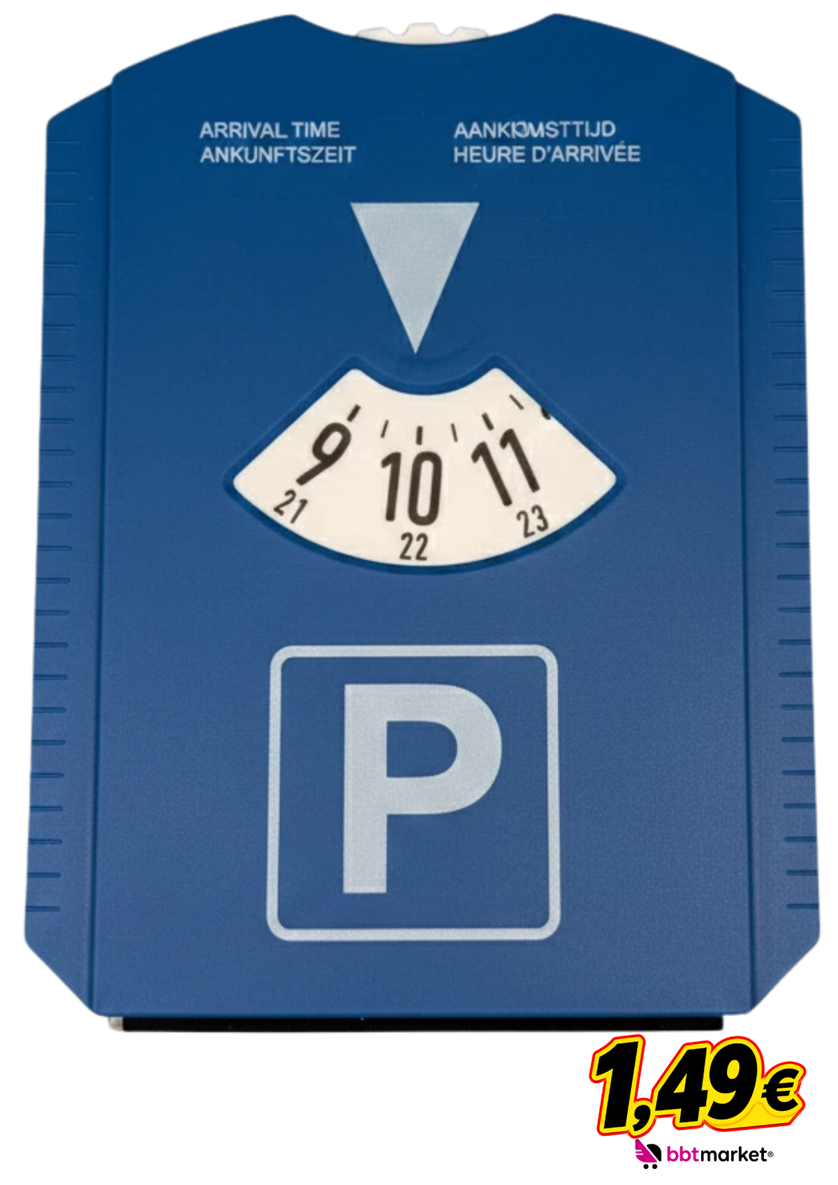 Parkscheibe mit Eiskratzer – Auto Parkuhr KFZ Blau 15,5 x 12 cm