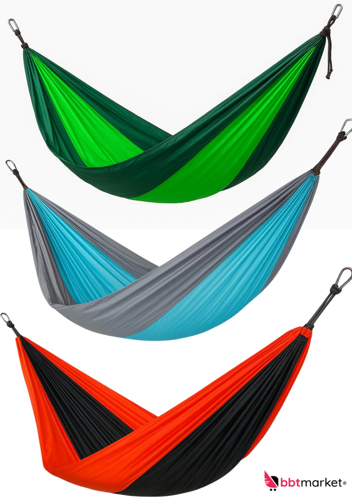 Ultraleichte Hängematte 275x140 cm Reisehängematte Camping Outdoor bis 200 kg inkl Karabiner