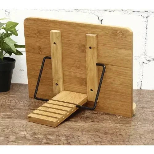 Bambus Buchständer 20 x 28 cm – verstellbarer Tablet-, Laptop- & Leseständer mit 8 Neigungsstufen