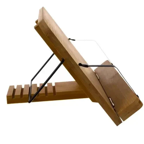 Bambus Buchständer 20 x 28 cm – verstellbarer Tablet-, Laptop- & Leseständer mit 8 Neigungsstufen