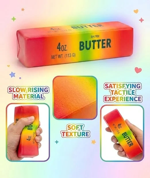 Butter Squishy | Regenbogen🌈 Knautschspielzeug Anti Stress Squeeze Toy
