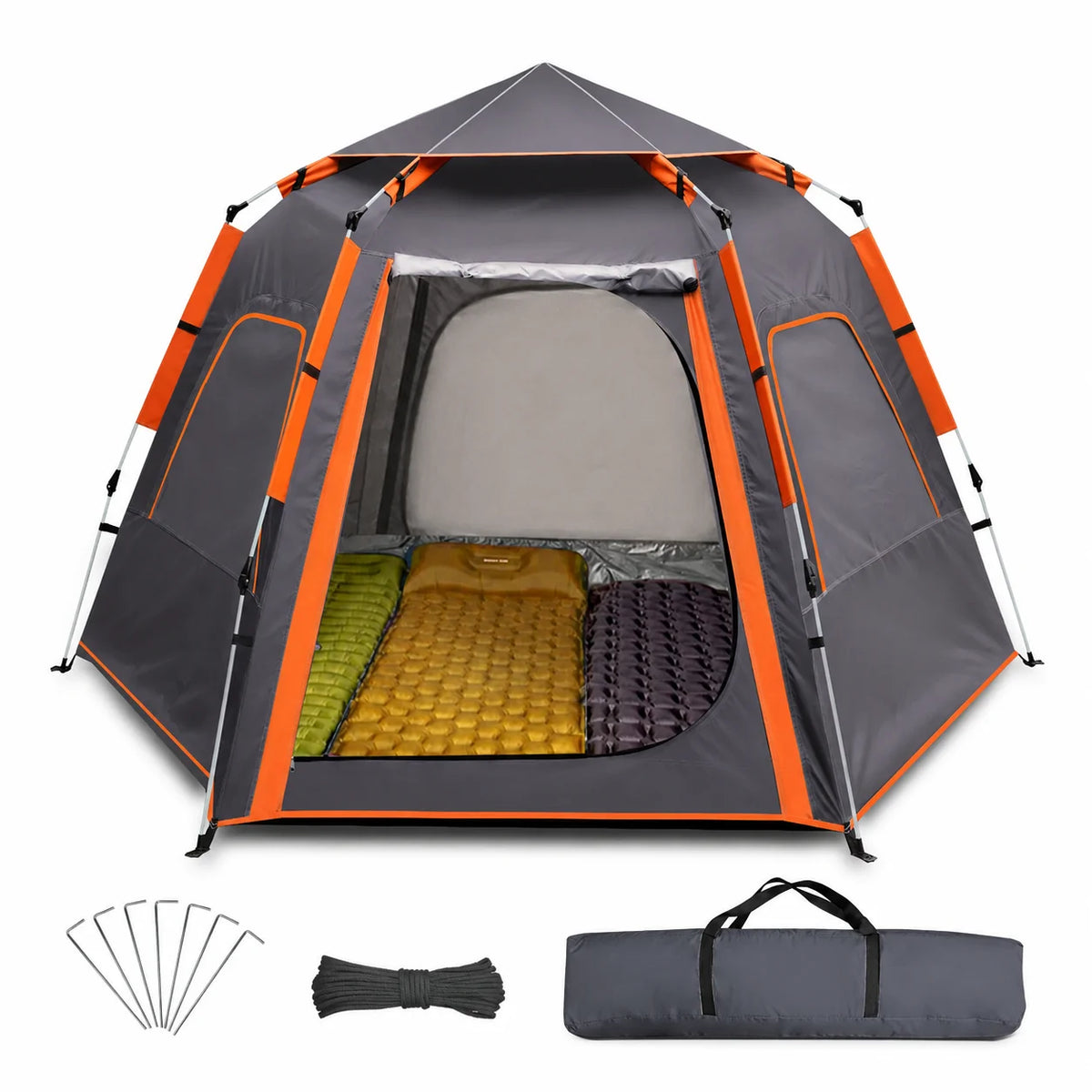 Campingzelt 4 Personen Pop Up Wurfzelt Automatik Kuppelzelt Wasserdicht