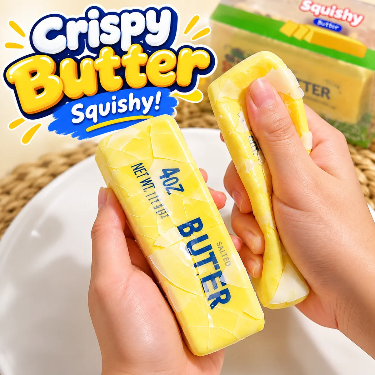 Crispy Butter Stick Squishy Slow Rising Fidget Toy Knautschspielzeug Geschenk