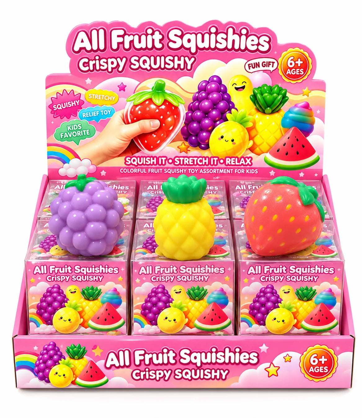 Crispy Fruity Squishy Knister Effekt Früchte Fidget Toy Knautschspielzeug