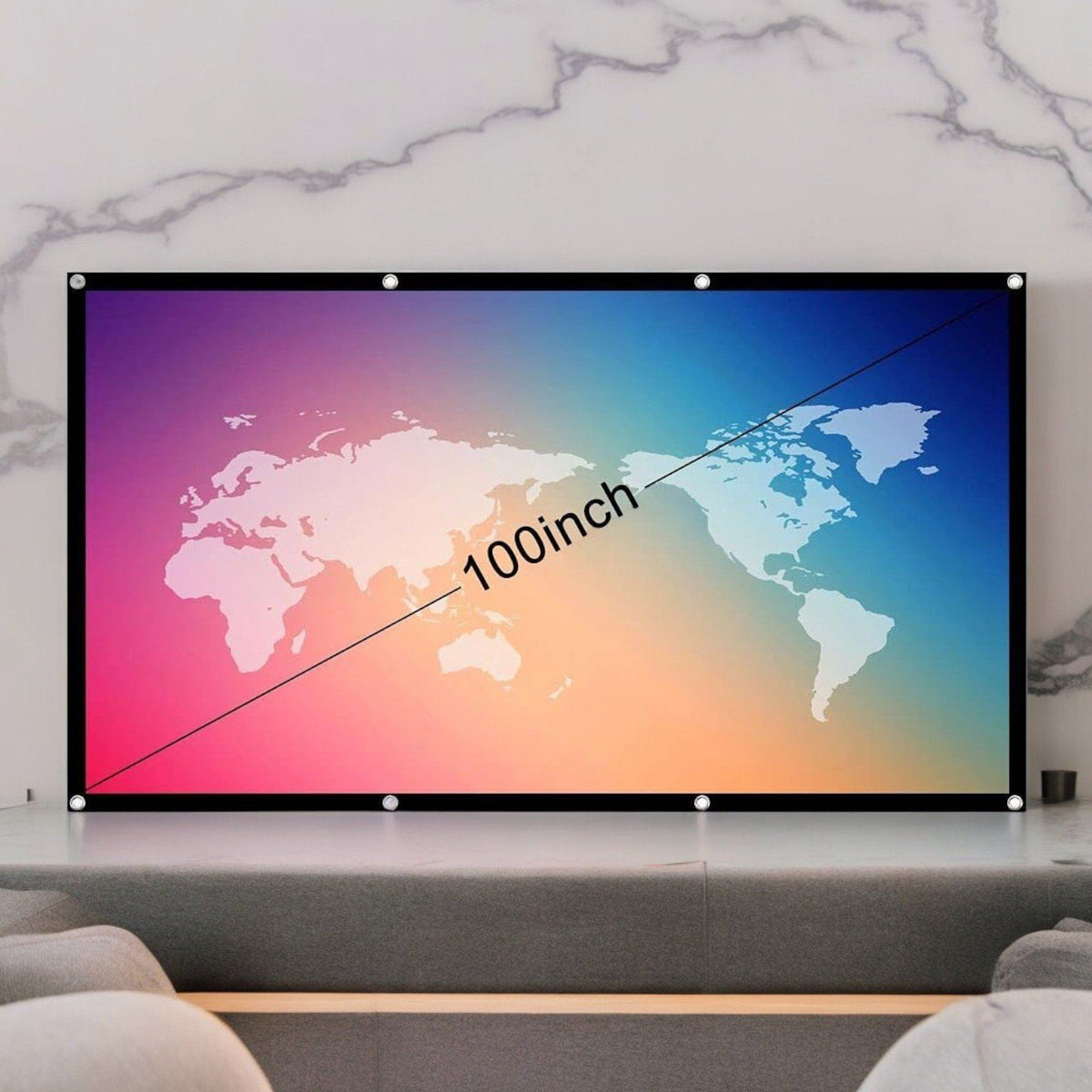 Beamer Leinwand,100 Zoll 16:9 HD Faltbarer Bildschirm für tragbare Projektionsfilme für Heimkino-Außenunterstützung
