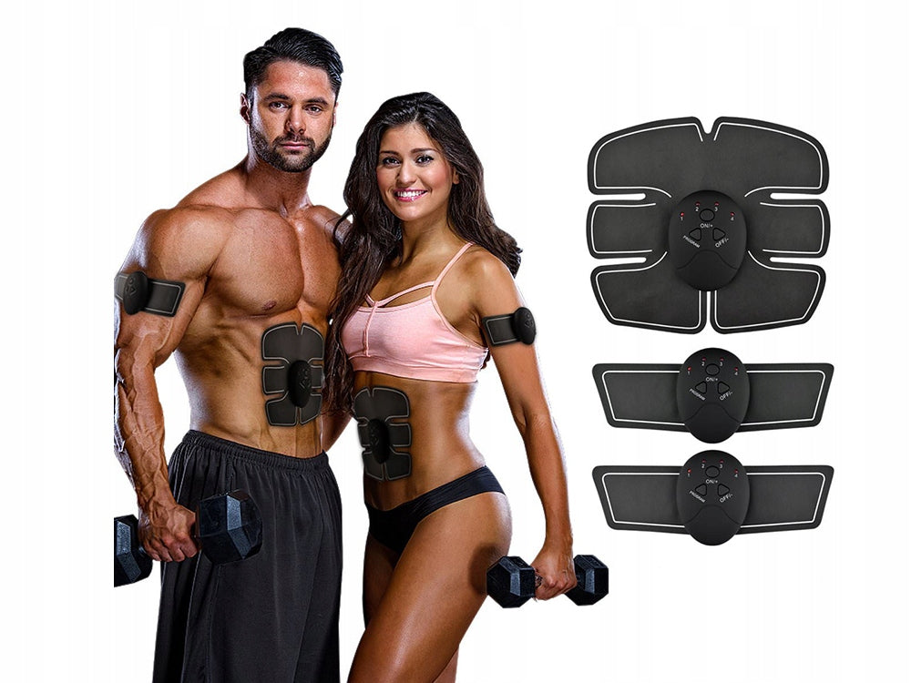 EMS Muskelstimulator 3in1 Set – Elektrostimulator für Bauch, Arme und Beine mit 6 Programmen