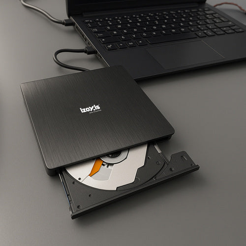 Externes USB CD DVD Laufwerk – Tragbarer Brenner & Player für PC, Laptop & Mac