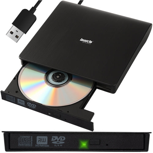 Externes USB CD DVD Laufwerk – Tragbarer Brenner & Player für PC, Laptop & Mac