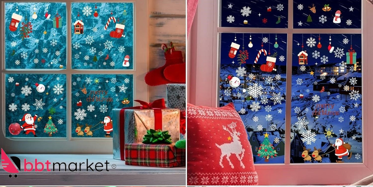 !!NEW!!117 pieces snowflake window decoration Christmas window stickers decoration 