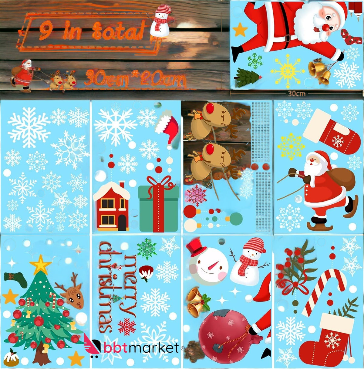 !!NEW!!117 pieces snowflake window decoration Christmas window stickers decoration 