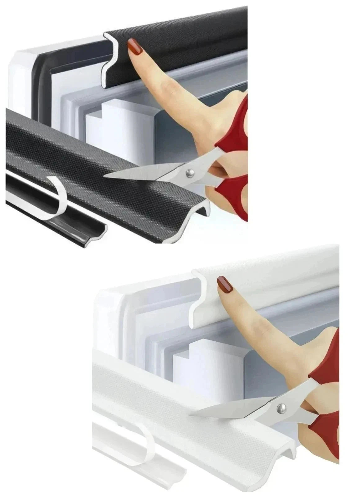 Fensterdichtung & Türdichtung 400 cmselbstklebend – Zugluftdichtung 2 mm, Weiß oder Schwarz