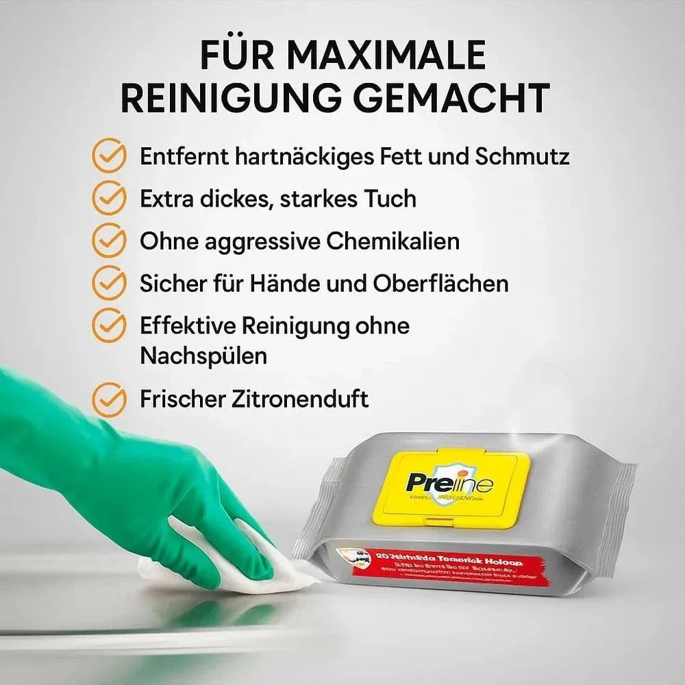 Fettlöser Reinigungstücher XL Küchenreiniger Ofen Herd Feuchttücher Haushalt