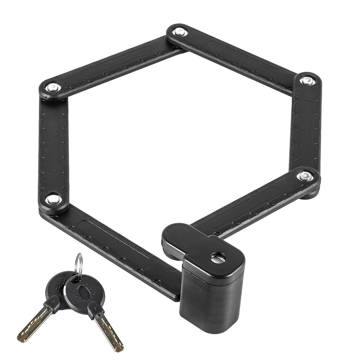 FISCHER Faltschloss mit Halterung Länge Fahrrad-Motorrad-Schloss 85 cm schwarz
