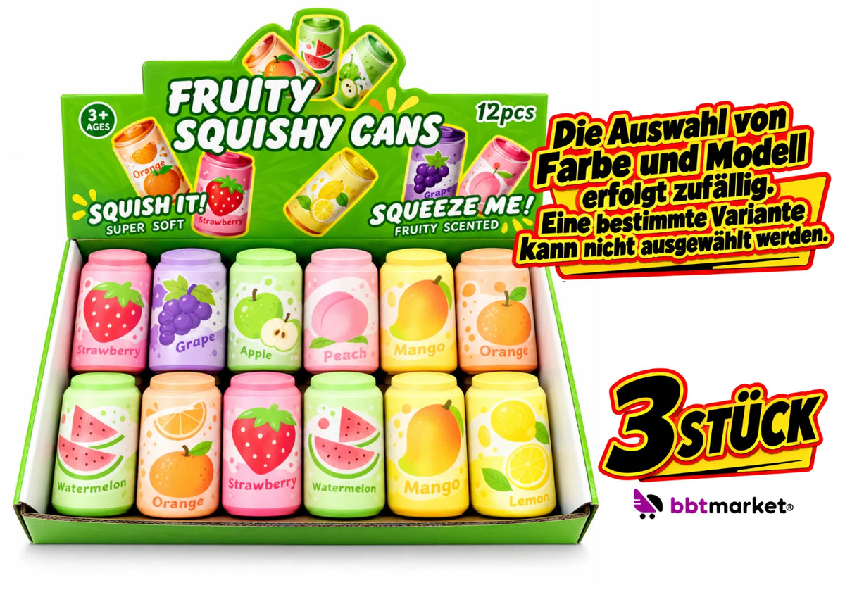 Fruity Squishy Dose Fidget Toy Früchte Knautschspielzeug Geschenk 1/3 Stück