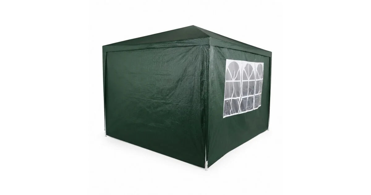 Gartenpavillon 3x3 m Grün mit Seitenwänden – wasserdichtes Partyzelt mit UV-Schutz und Stahlgestell