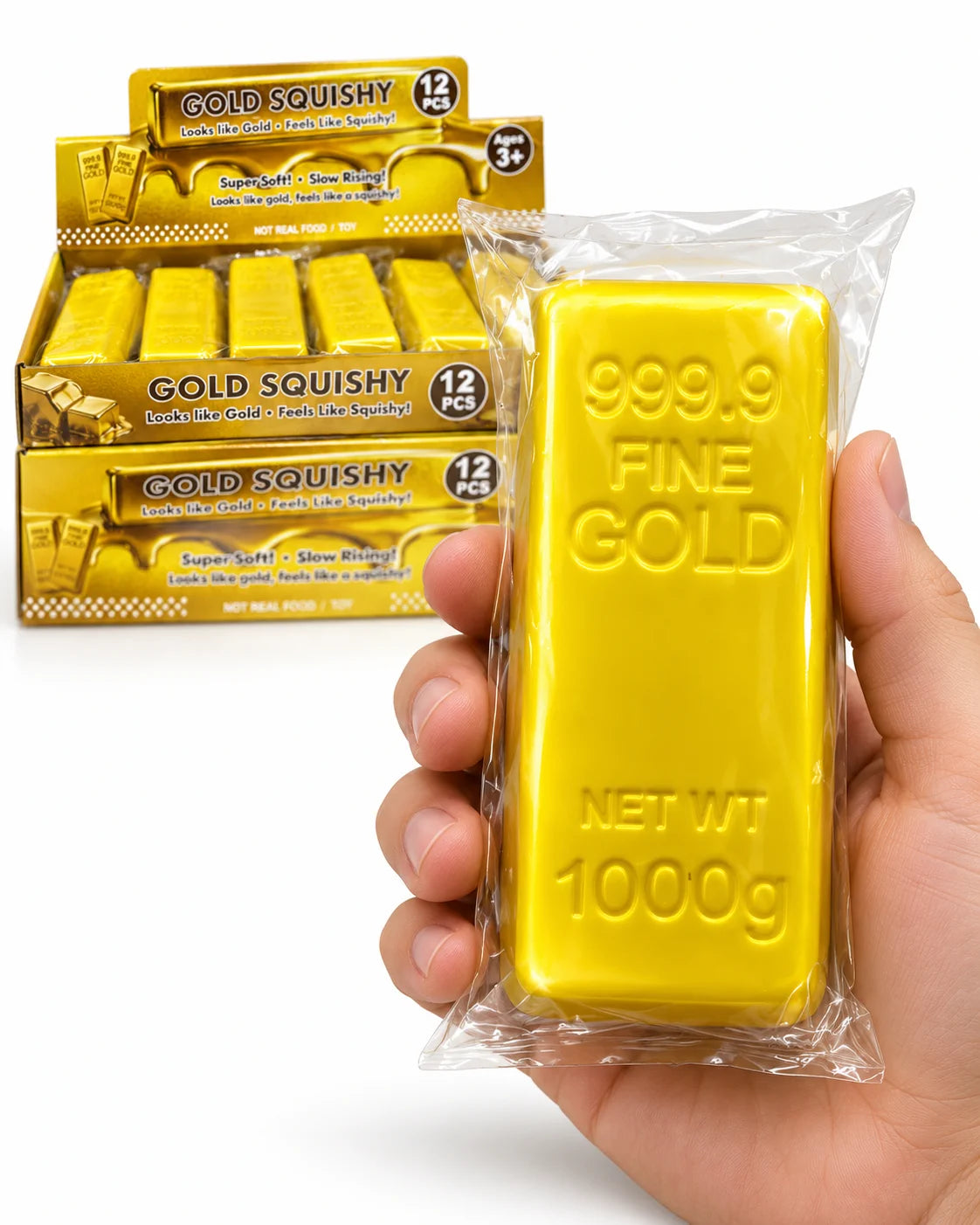 Goldbarren Squishy 12cm Slow Rising Anti-Stress Fidget Toy Knautschspielzeug