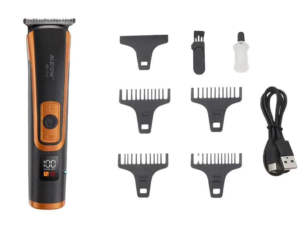 Haarschneidemaschine T-Blade mit USB-C Akku – Barttrimmer mit 4 Aufsätzen, 80 Min Laufzeit & 600 mAh Akku