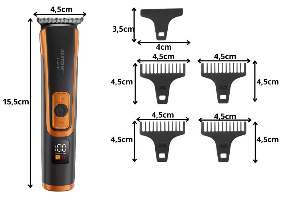 Haarschneidemaschine T-Blade mit USB-C Akku – Barttrimmer mit 4 Aufsätzen, 80 Min Laufzeit & 600 mAh Akku
